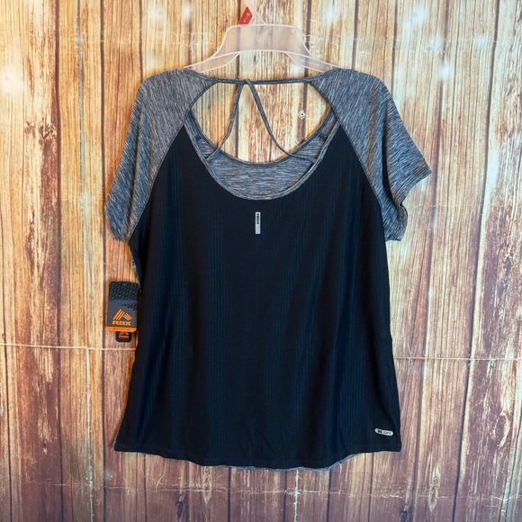 RBX Women’s Gray Short Sleeve Quick Drying Open Back Activewear Top Size Large - Picture 5 of 10